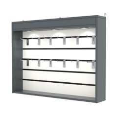 Витрина настенная №3-2В с экономпанелью, без полок, с подсветкой, Темно-Серый