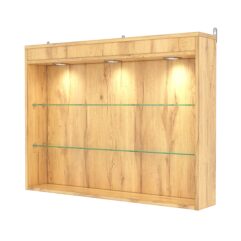 Витрина настенная №3-3Г с подсветкой, Дуб Золотистый