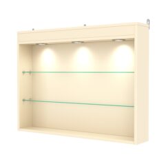 Витрина настенная №3-3Г с подсветкой, Крем Вайс