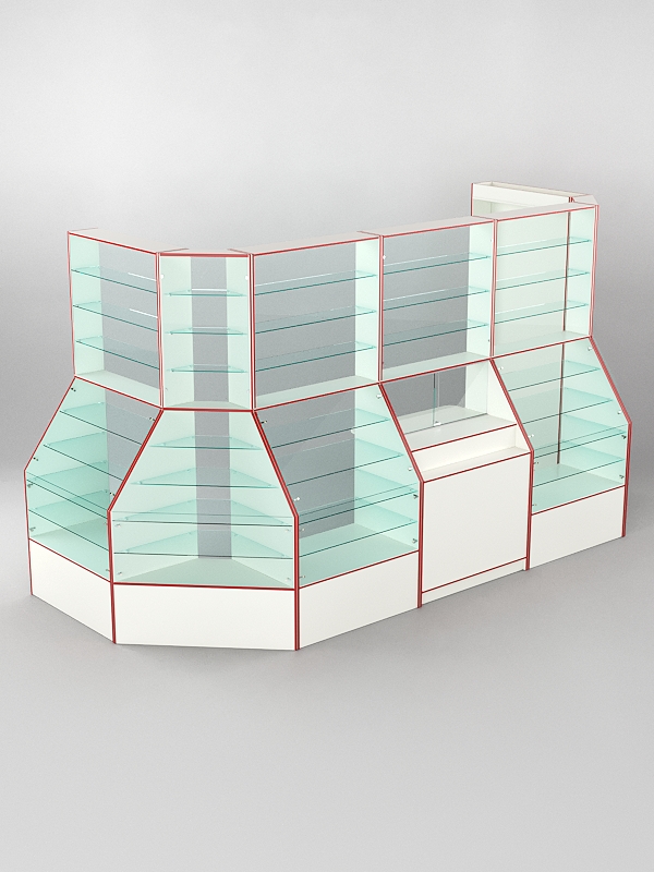 Павильон АПТЕКА №2, Белый + Кромка Красная