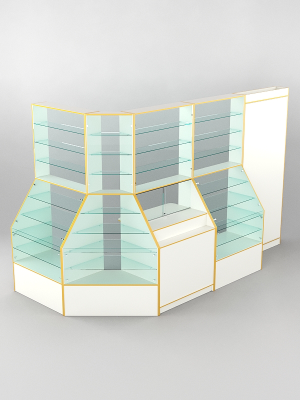 Павильон АПТЕКА №8, Белый + Кромка желтая