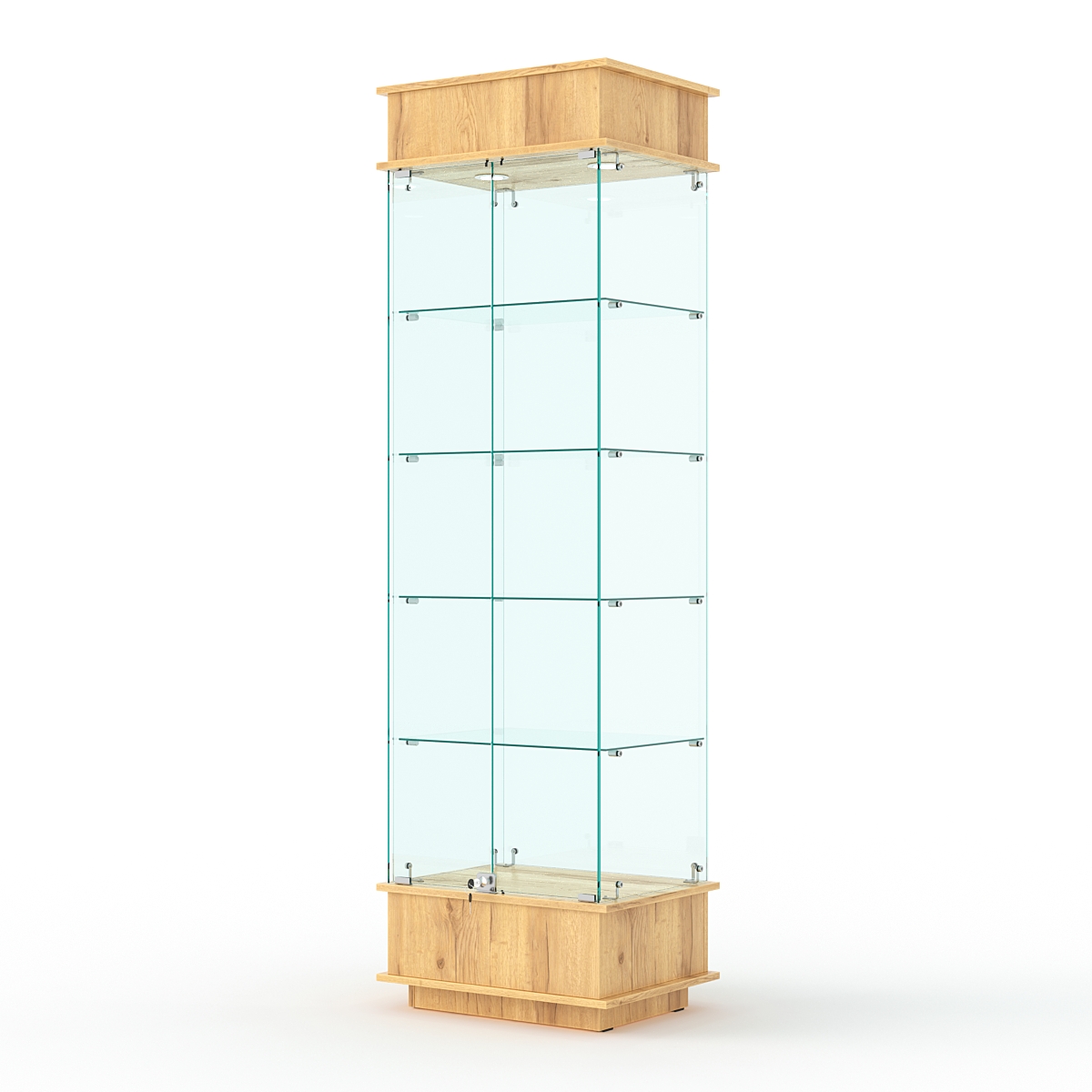 Витрина ФАНТАЗИЯ №2-1 (задняя стенка - стекло), Дуб Золотистый