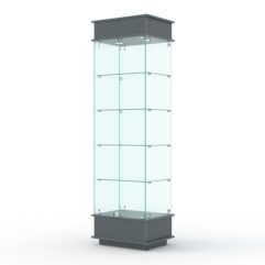Витрина ФАНТАЗИЯ №2-1 (задняя стенка - стекло), Темно-Серый