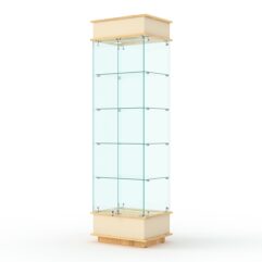 Витрина ФАНТАЗИЯ №2-1 (задняя стенка - стекло), Крем Вайс и Дуб Золотистый