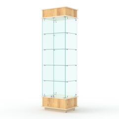 Витрина ФАНТАЗИЯ №2-1 (задняя стенка - стекло), Дуб Золотистый и Крем Вайс