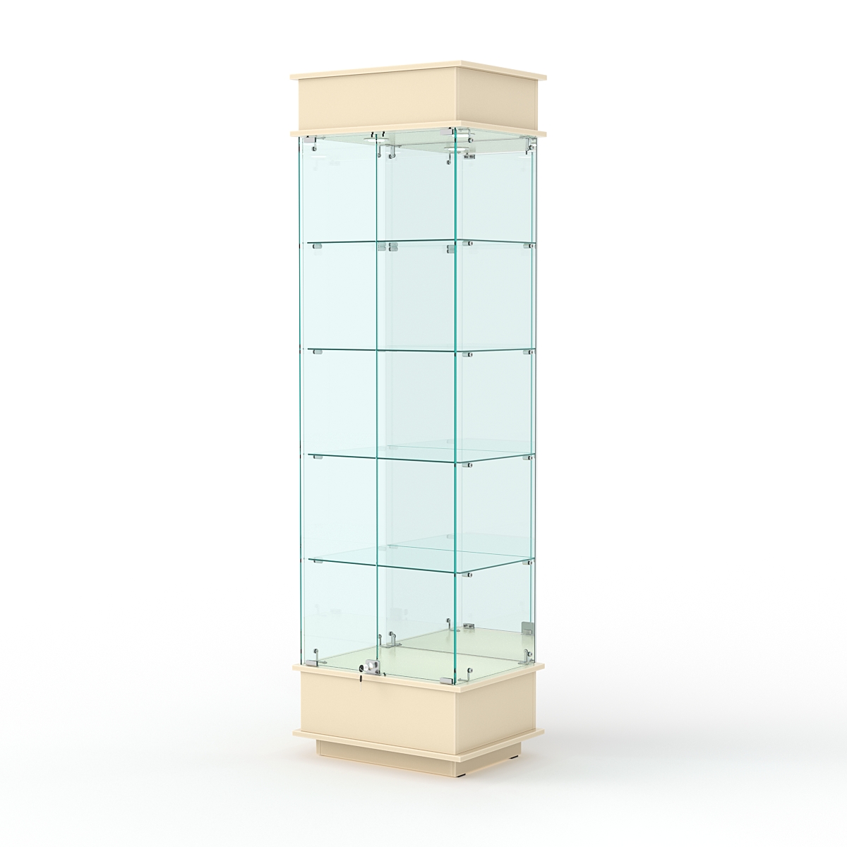 Витрина ФАНТАЗИЯ №2-2 (задняя стенка - зеркало), Крем Вайс