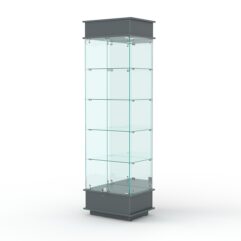 Витрина ФАНТАЗИЯ №2-2 (задняя стенка - зеркало), Темно-Серый