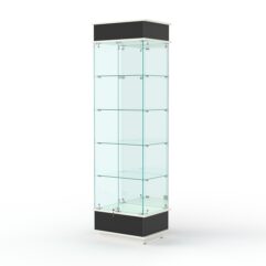 Витрина ФАНТАЗИЯ №2-2 (задняя стенка - зеркало), Черный и Белый