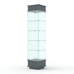 Витрина ФАНТАЗИЯ №3-1 (задняя стенка - стекло), Темно-Серый
