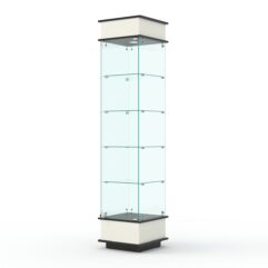 Витрина ФАНТАЗИЯ №3-1 (задняя стенка - стекло), Белый и Черный