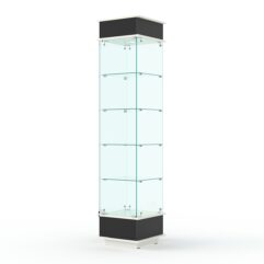 Витрина ФАНТАЗИЯ №3-1 (задняя стенка - стекло), Черный и Белый