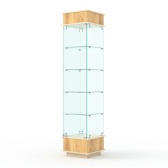 Витрина ФАНТАЗИЯ №3-1 (задняя стенка - стекло), Дуб Золотистый и Крем Вайс