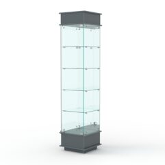 Витрина ФАНТАЗИЯ №3-2 (задняя стенка - зеркало), Темно-Серый