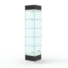 Витрина ФАНТАЗИЯ №3-2 (задняя стенка - зеркало), Черный и Белый