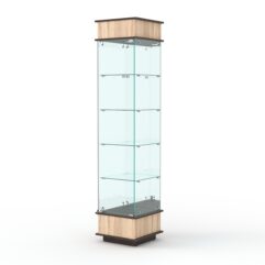 Витрина ФАНТАЗИЯ №3-2 (задняя стенка - зеркало), Дуб Сонома + Дуб Венге