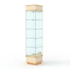 Витрина ФАНТАЗИЯ №3-2 (задняя стенка - зеркало), Крем Вайс и Дуб Золотистый