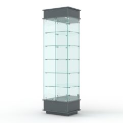 Витрина ФАНТАЗИЯ №5-2 (задняя стенка - зеркало), Темно-Серый