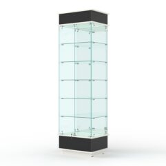 Витрина ФАНТАЗИЯ №5-2 (задняя стенка - зеркало), Черный и Белый