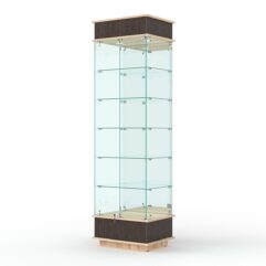 Витрина ФАНТАЗИЯ №5-2 (задняя стенка - зеркало), Дуб Венге и Дуб Сонома