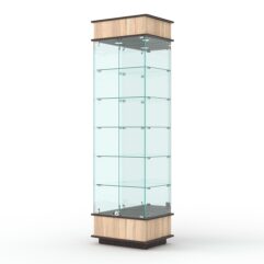 Витрина ФАНТАЗИЯ №5-2 (задняя стенка - зеркало), Дуб Сонома + Дуб Венге