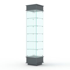 Витрина ФАНТАЗИЯ №6-1 (задняя стенка - стекло), Темно-Серый