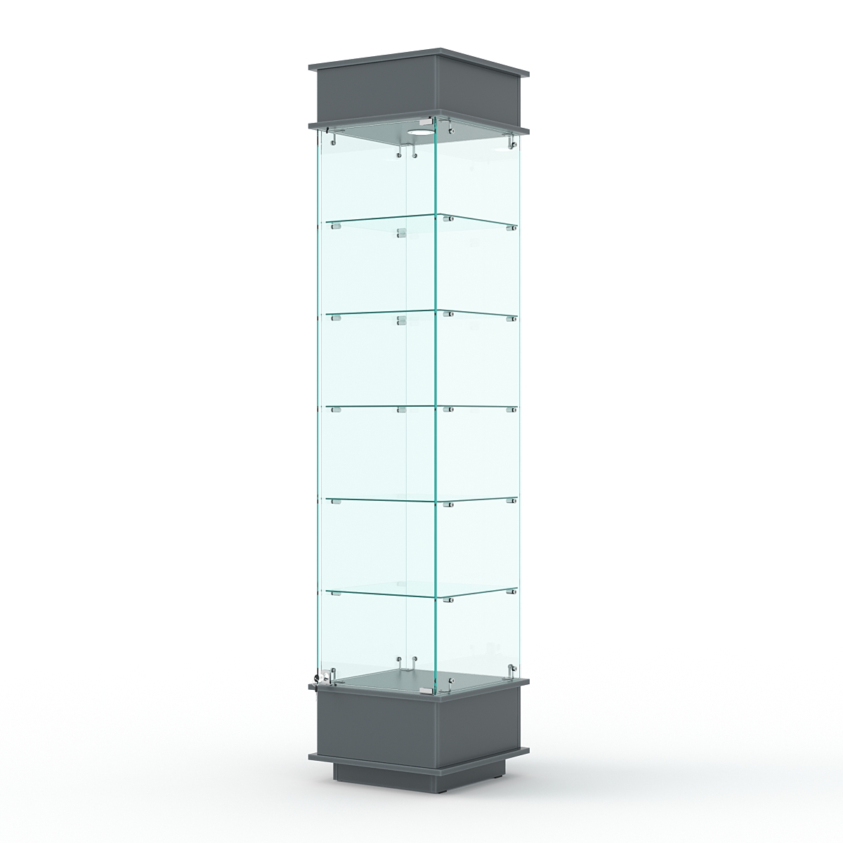 Витрина ФАНТАЗИЯ №6-1 (задняя стенка - стекло), Темно-Серый