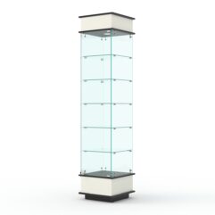 Витрина ФАНТАЗИЯ №6-1 (задняя стенка - стекло), Белый и Черный