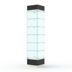 Витрина ФАНТАЗИЯ №6-1 (задняя стенка - стекло), Черный и Белый