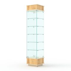 Витрина ФАНТАЗИЯ №6-1 (задняя стенка - стекло), Дуб Золотистый и Крем Вайс