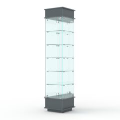 Витрина ФАНТАЗИЯ №6-2 (задняя стенка - зеркало), Темно-Серый