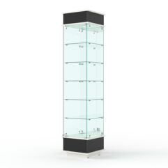 Витрина ФАНТАЗИЯ №6-2 (задняя стенка - зеркало), Черный и Белый