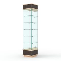 Витрина ФАНТАЗИЯ №6-2 (задняя стенка - зеркало), Дуб Венге и Дуб Сонома