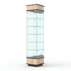 Витрина ФАНТАЗИЯ №6-2 (задняя стенка - зеркало), Дуб Сонома + Дуб Венге